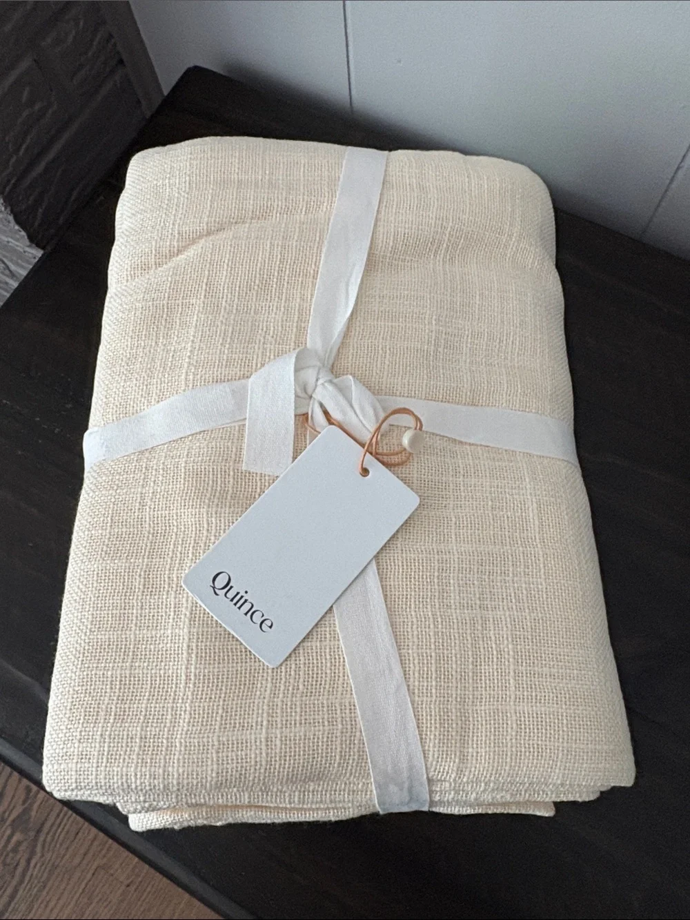 QUINCE Cotton Sheer Curtain Set 2 Panels Ivory